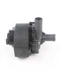 Straight Up Slick Electric Auxiliary Water Pump 6007367-00E for Tesla Model S 85D, 12V pump side view showing inlet and outlet.