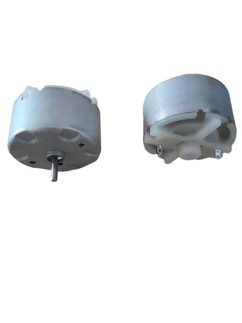 Two Pack Small DC Micro Motors 3.0V To 12V Range, 6V Nominal, 2700RPM No-Load, 2200RPM Rated, Metal Body, 32x19mm, 8x2mm Shaft