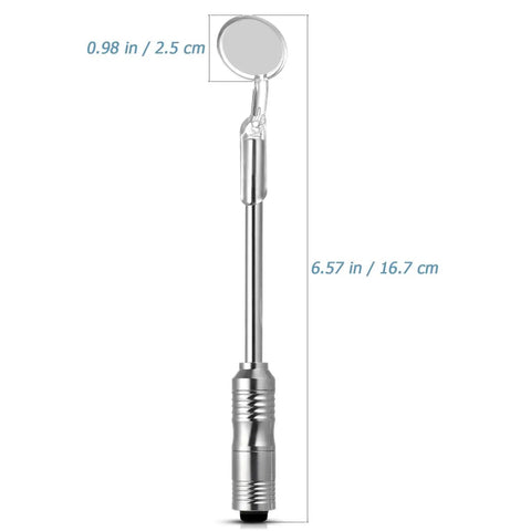 LED Lighted Stainless Steel Mouth Mirror For Teeth Inspection And Plaque Removal, showing dimensions in cm