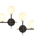 Two Light Globe Wall Sconce With Frosted Glass Globes, Mid Century Modern Vibe, Cozy Bedroom Hallway Bathroom Lighting