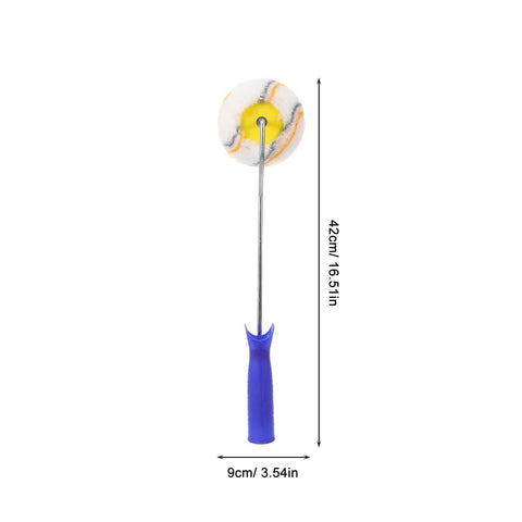 Slick Paint Roller Brush And Corner Edger For Snug Corners Window Trim And Door Frames, 42cm long with soft roller for detailed painting.