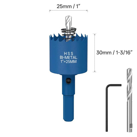 1 Inch Bi Metal Hole Saw With Center Drill For Quick Clean Holes In Wood Plastic Drywall And Thin Sheet Metal kit with drill bits