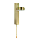 Sleek Modern Wall Sconce With Solid Aluminum Frame And Ace Led Bulbs Great For Bedroom Hallway Entryway Or Kitchen, gold finish with pull chain.