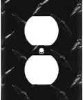 Black Diamond Plate Aluminum Wall Switch Plates 10 Pack Tough Built To Last Duplex Single GFI Rocker Toggle Power Outlet Covers