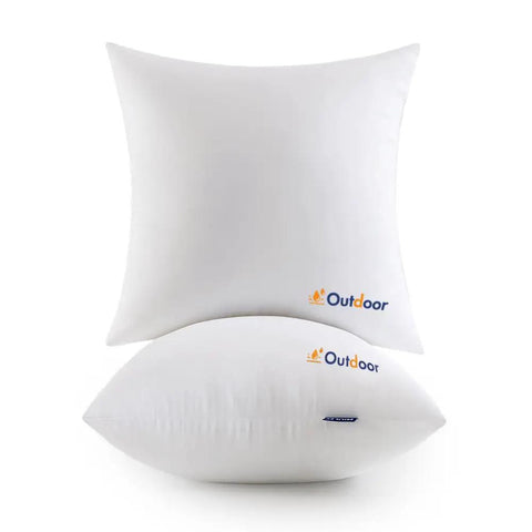 Pack Of 2 18x18 Outdoor Waterproof Throw Pillow Inserts With Water Resistant Fabric Cushions For Patio And Garden Durable 7D Polyester Fill