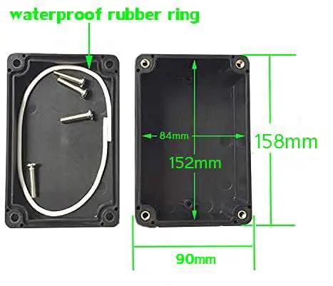 Heavy Duty IP67 Waterproof Junction Box For Your Next DIY Project Rock Solid ABS Plastic Electrical Enclosure shown with dimensions.