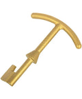 Heavy Duty Solid Brass Water Meter Box Key With An Angled Five Point Five Inch Shaft, durable utility tool for opening valves.