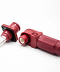 Pro Level Heavy Duty Right Angle Plug And Socket Connector For 8Mm 25Sq Mm Wiring Red IP65, touchproof design and copper contact.