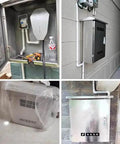 Tough As Nails Rock Solid Waterproof Stainless Steel EV Charger Box Cover With Key Lock And Wall Mount Stand for outdoor use on a wall.
