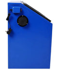 Side view of Beefed Up Heavy Duty 110L Bench Top Sandblast Cabinet with Built In Blast Gloves No Sand Leakage Ergonomic Compact Design.