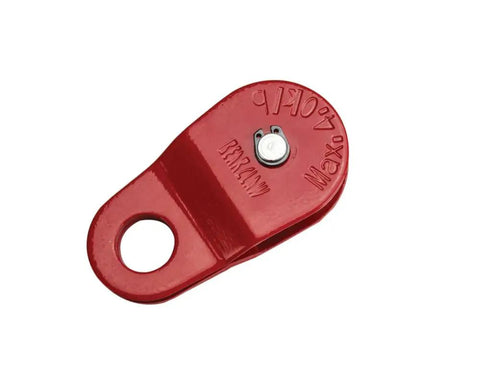Heavy Duty Snatch Block Without Hook For ATV Winches That Doubles Your Pull Power Fits Three Sixteenth Inch Cables Works With All ATV Winches Semi Permanent Mount Angled Pulls Cut Heat Build Up And Amp Draw, red zinc steel