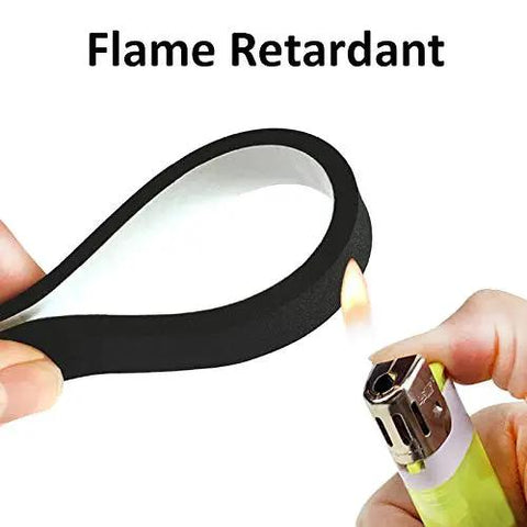 Heavy Duty Self Adhesive Weather Stripping Door Seal Strip For Windows And Pipes High Density Cr Foam Insulation Tape shown being flame tested.