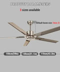 5-Speed Industrial Ceiling Fan With Remote And 110cm Black Blades For Kickin Airflow In Living Room Or Kitchen High Velocity Design with product dimensions
