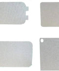 Five Pack Microwave Mica Waveguide Sheets With Heat Resistant Insulation Board for oven repairs, shown in various shapes for different models.