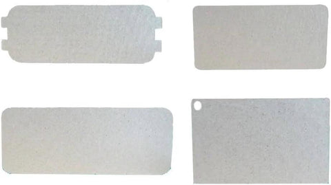 Five Pack Microwave Mica Waveguide Sheets With Heat Resistant Insulation Board for oven repairs, shown in various shapes for different models.