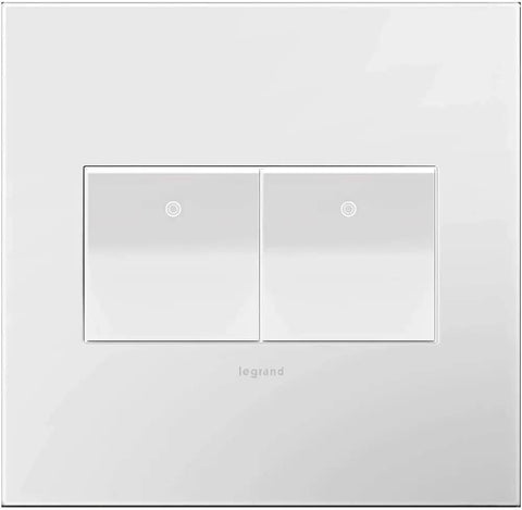 Glossy White 2 Gang Wall Plate 4 Pack With Snap On Mounting Frame No Visible Screws Lightweight Easy Install For Switches And Outlets Modern Home Upgrade