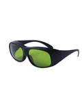 Top Shelf Infrared Laser Protective Glasses For Nd Yag And Multi Wave Bands With Heavy Duty Hella Clear Optics showing green lenses and sleek design.