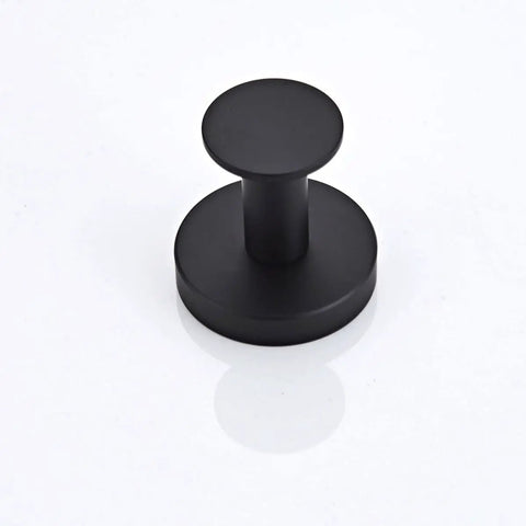 Heavy Duty Black Stainless Steel Wall Hook for jackets with a circular base and slim post design.