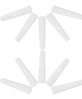 Top Shelf Folding Umbrella Repair Kit With Durable White Plastic Tail Beads, six white tips arranged for quick setup to replace worn caps.