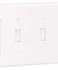 4 Gang 3 Toggle 1 Decora GFCI Device Combination Wall Plate White Thermoplastic Nylon Standard Size Built For Heavy Use