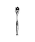 One Quarter Inch Drive Ratchet With Ninety Tooth Gear Ultra Compact Low Profile Head For Tight Spaces Reversible Quick Release Five Inch Length Black Titanium Finish Durable Tool For Engine Bays And Auto Repairs