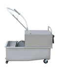Game Changing 55L Commercial Fryer Oil Filter Cart Machine With Heavy Duty Motor And Mobile Base For Busy Kitchens, side view showcasing stainless steel build.