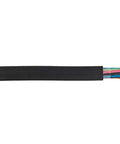 Bulletproof Heavy Duty Portable Power Cord 12 Awg Wire 5 Conductor Cable On Steel Reel That Rolls Smooth Across Job Sites With Black Rubber Jacket Type Soow 600 Volt Top Shelf Gear Made In Usa showing black rubber jacket and multi-colored wires.