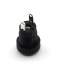 12 Pack 3.5Mm X 1.3Mm Two Pin Female DC Power Jack With Panel Mount Screw Nut Kit, close-up view of black socket with copper pins.