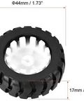 Plastic wheel for 12V 550RPM Miniature Gear DC Motor, 44mm diameter, 17mm width, DIY robotics upgrade, small robots accessory.