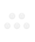 Five 2mm ZrO2 ceramic bearing balls on white background