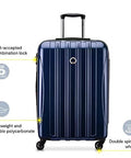 Front view of DELSEY PARIS Helium Aero 24-inch hardside luggage in brushed charcoal with spinner wheels and TSA lock