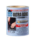 Front view of Quick Roof No Fuss 6 Inch By 25 Feet Black Ultra Bond With Steel Loc Adhesive Instant Self Adhesive Roof Repair Tape.