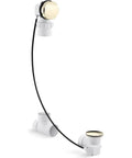 Drop Dead Gorgeous Vibrant French Gold Cable Tub Drain With Heavy Duty Metal Handle And Twenty Seven Inch Chain Stopper Hella Smooth Pop Up Action No Sweat Install Overflow Kit For Top Tier Baths in white with gold finish.