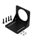 Black steel Nema 34 stepper motor mounting bracket with 4 screws and 4 nuts