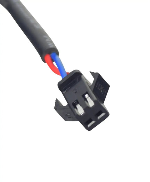 Close-up of connector for 2 Wire Brake Lever For Jetson Bolt Folding Electric Bicycle With 56 Inch Wires And Connector Black