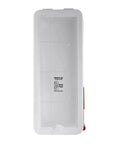 Rock Solid White Fire Extinguisher Cabinet With Hammer Attachment For 10 Lb Units Surface Mounted Outdoor Safety Box weatherproof top view showing interior space.