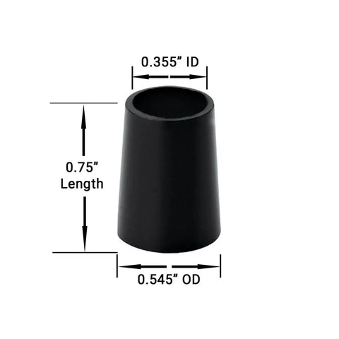 Ferrules For.355 Taper Tip Golf Shafts Black Three Quarter Inch Tall 0.54 Inch Outer Diameter Set Of 12 Replacement Ferrules