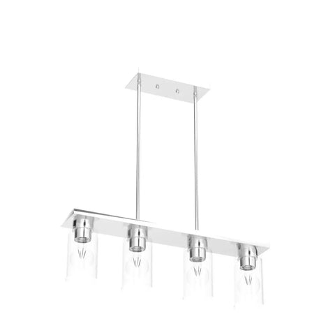 Farmhouse Style 4 Light Dining Room Fixture With Clear Glass Shades And Brushed Nickel Finish For Kitchen Island And Dining Table Lighting Upgrade Perfect For Dining Room And Kitchen Island Ambience With Easy Ceiling Mount