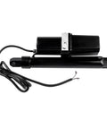 Heavy Duty Electric Linear Actuator With 12V DC Hydraulic Motor Delivering 2300 Lbs Push Power For Beefy Lift Tables showing a black linear actuator with wires.