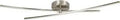 40 Inch Dimmable LED Crossed Two Bar Track Light In Brushed Nickel Modern Fixed Track Fixture for hallways and kitchens, close-up view