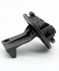 Washer Lid Strike Replacement W11457841, heavy duty door strike lock in dark gray, side angle view