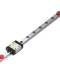 150mm MGN7 Linear Rail Guide 7mm Wide With MGN7C Carriage Block For DIY 3D Printers And Engraving CNC Rigs, red stoppers visible