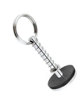 Side view of Eledabra hatch pull handle, marine-grade stainless steel with spring; 1/4" diameter, 2" length.