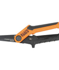 Titanium Coated Utility Scissors With Serrated Blades Built For Tough Jobs Stainless Steel Heavy Duty Shears Compact 7 Inch Design Ambidextrous Cushioned Grips And Adjustable Pivot Screw For Consistent Performance.