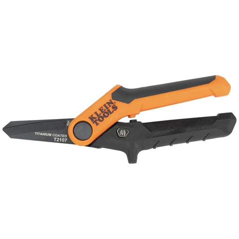 Titanium Coated Utility Scissors With Serrated Blades Built For Tough Jobs Stainless Steel Heavy Duty Shears Compact 7 Inch Design Ambidextrous Cushioned Grips And Adjustable Pivot Screw For Consistent Performance.