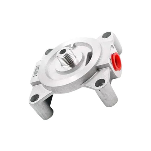 Heavy Duty Engine Remote Mount Coolant Filter Head Replacement for L8.9 G8.3 ISC CM850 Models, aluminum, compact design.