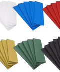 Six Thickness Plastic Glazing Blocks Shims Set With 1mm White 2mm Blue 3mm Red 4mm Yellow 5mm Green And 6mm Black 28 Shims For Precise Window And Door Frame Spacers Packers Leveling Alignment And Gap Filling displayed in sets of color-coded blocks.