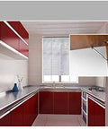 Kitchen with inset showing installed 80N Heavy Duty Hydraulic Gas Struts 6 Pack Soft Close Lid Supports For Cabinets And Furniture 10 Inch Gas Springs For Doors RV And Storage Boxes With Screws