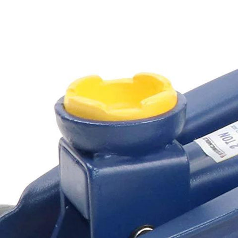 Close-up of Beefy 2 Ton Trolley Jack For Cars And SUVs, Heavy Duty Hydraulic Floor Jack With Safety Valve, rubber saddle detail
