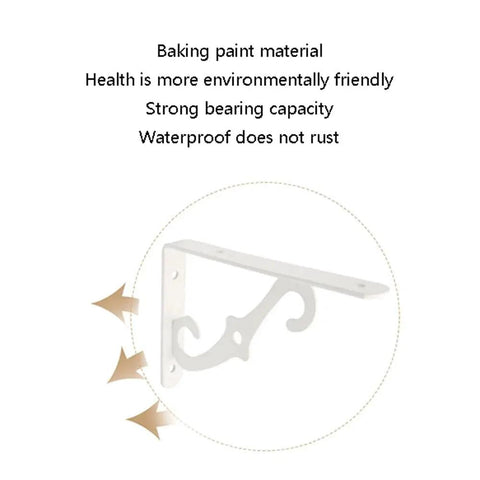 Straight Up Sturdy Wrought Iron Shelf Brackets For Walls Decorative Corner Supports For Bookshelves And Kitchen Racks No Sweat Diy Setup Heavy Duty Storage Braces In Crisp White with elegant design.